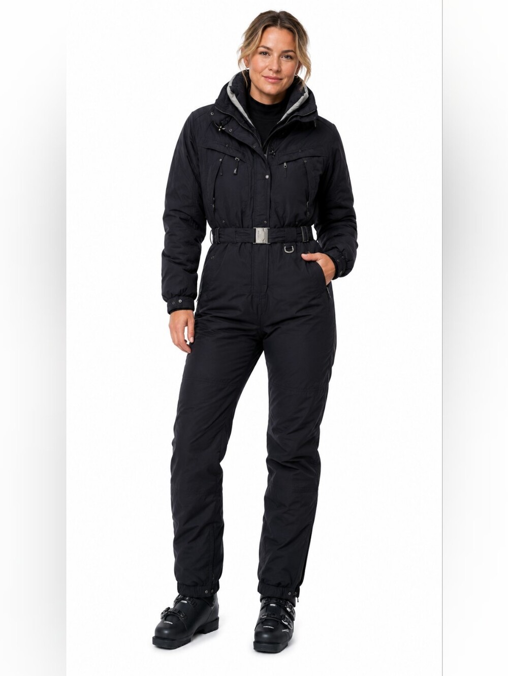 Killy Black Hooded Ski Snow Suit Set Jacket And Pants Women's 12